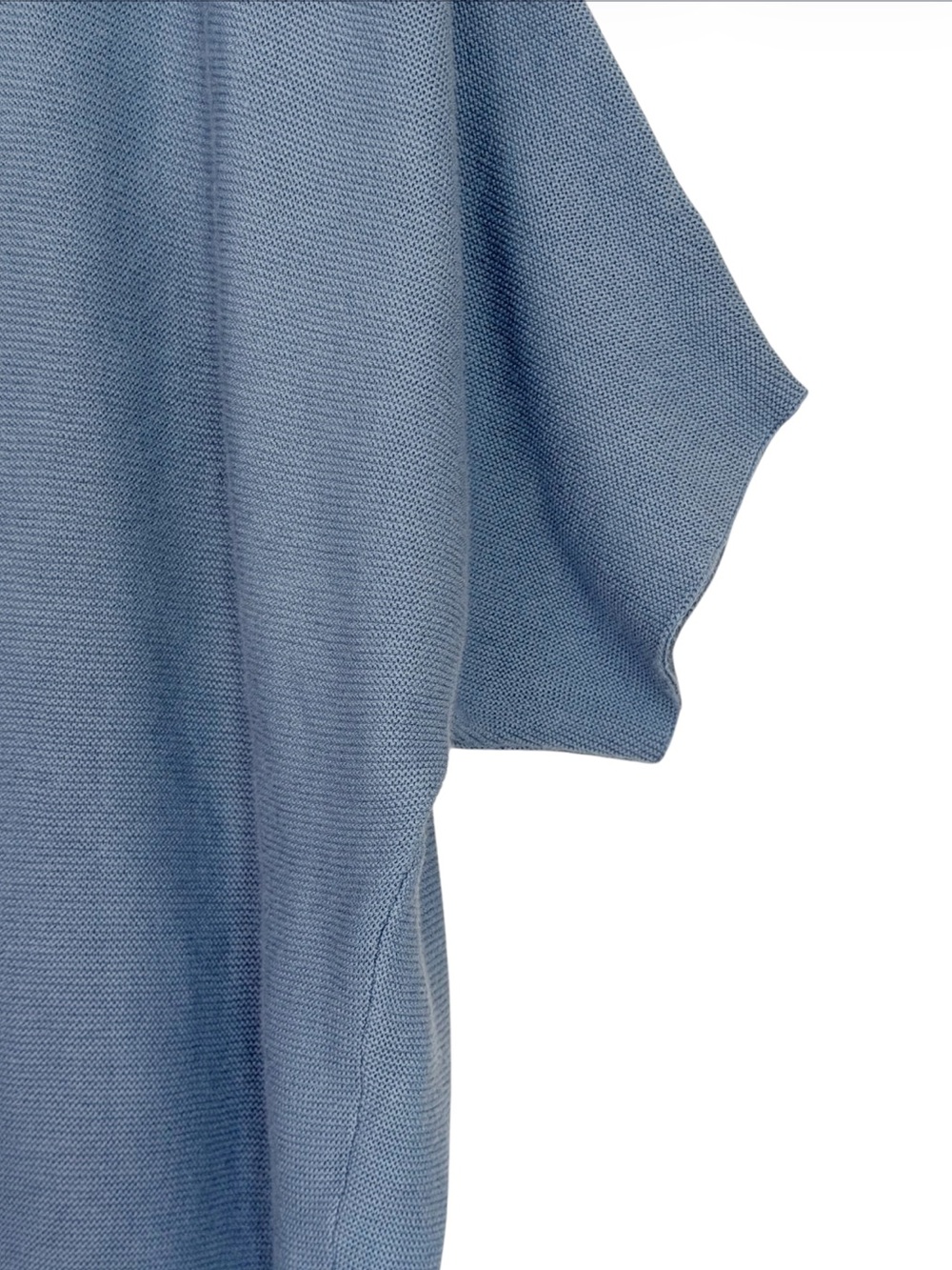 Quince Lightweight Cotton Cashmere Link Stitch Dolman Sweater in Blue Size XL - Picture 4 of 8